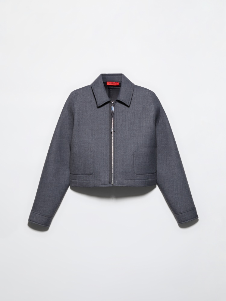 Rhinestone grisaille mini skirt, grey | MAX&Co. Jersey and grisaille jacket - MELANGE GREY - MAX&Co.